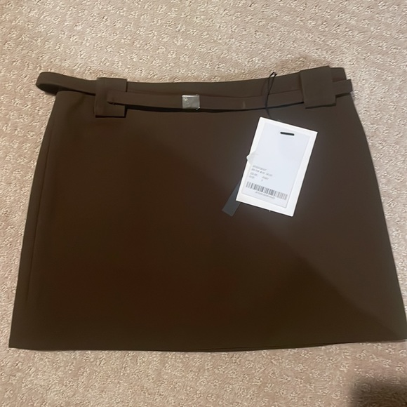 OPEN YY Khaki belted Mini skirt - Picture 4 of 10